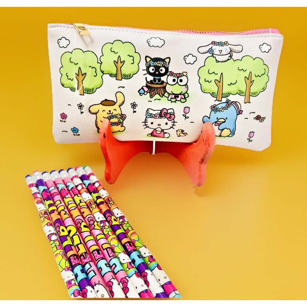 Hello Kitty & Friends‎ Pencil Case&Pencils Sanrio Kawaii School Supplies Zipper